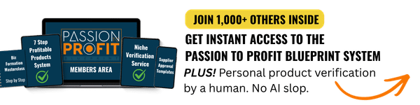 Promo banner for Passion to Profit blueprint showing laptops with the program name, a yellow JOIN CTA, and an orange arrow.