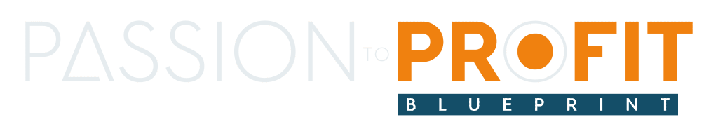 passion to profit blueprint logo white